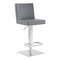 Armen Living Legacy Adjustable Height Swivel Gray Faux Leather and Brushed Stainless Steel Bar Stool LCLGSWBABSGR - alternate 1
